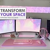 Tilted Nation Pink Mouse Pad | RGB Gaming Mouse Pad Pink (Create Your Dream Setup) Large LED Mousepad Mats for Desk with 8 Light Modes, Smooth Gliding, and Easy to Clean - Girl Gaming Accessories