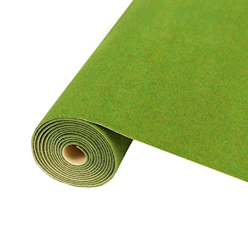 Artificial Model Grass Mat Trains Grass Green 40x200cm or 15.7‘’ x 78'' for Decoration Craft Scenery Model DIY CP2138 (Grass Green)