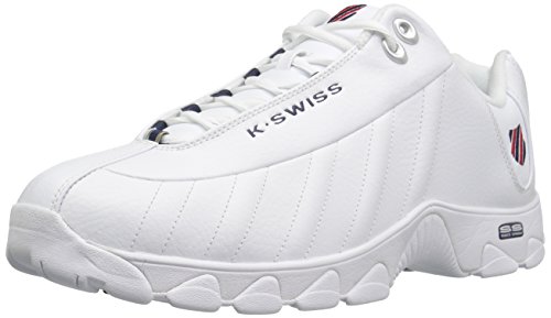 K-Swiss Men's ST329 CMF Sneaker, White/Navy/Red, 10 XW