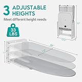 ZOES HOMEWARE Wall Mounted Ironing Board Adjustable Height, 180° Rotation Hanging Ironing Board, Space-Saving Fold Down Ironing Board Wall Mount, 36" x 12", Silver