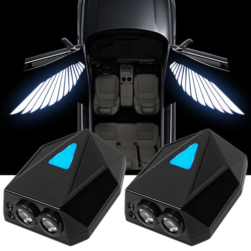 FUNGORGT 2Pcs Car Door Light - Courtesy Light Car Door Welcome Light Rechargeable, LED Projector Lamp Angel's Wings