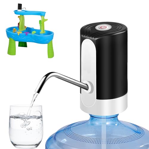 Water Table Pump, Portability Electric Water Pump with USB Data Cable,Black Automatic Drinking Water Bottle Pump for Travel, Kitchen, Home, Office