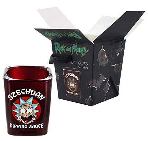 Rick and Morty Szechuan Dipping Sauce Shot Glass - Novelty Collectible Drinking Glasses - Perfect for Birthdays, Holidays, House Warming Parties