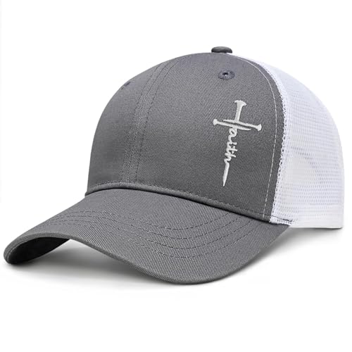 Christian Hats for Men Women Jesus Cross Faith Hat Christian Gifts Religion Trucker Hat