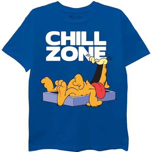 Garfield Chill Zone Boys Short Sleeve T-Shirt Royal