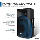 Gemini Sound GSP-2200: Elite 2200W 15" Active DJ PA Speaker with Bluetooth Stereo, Integrated 3-Channel Mixer, and Durable Design – Ideal for Music Hobbyists and Part-Time DJs