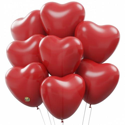 AFTERLOON® Biodegradable Balloons 24 pcs Red 12 Inch Heart Shaped, Thickened Extra Strong Natural Latex Helium Float, Proposal Marriage Love Baby Shower Gender Reveal Wedding Bridal Corazones