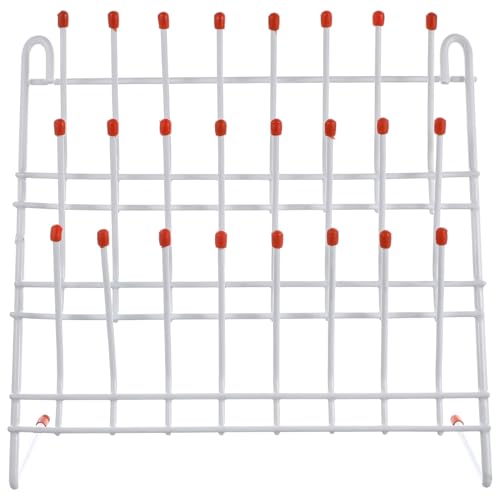 TEHAUX Lab Drying Rack, Lab Beaker and Tube Drying Holder, 24 Pegs Vertical Drying Rack for Laboratory Glassware and Bottles, Space-Saving Design