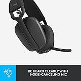 Logitech Zone Vibe 100 Lightweight Wireless Over Ear Headphones with Noise Canceling Microphone, Advanced Multipoint Bluetooth Headset, Works with Teams, Google Meet, Zoom, Mac/PC - Graphite