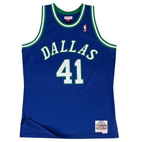 Mitchell & Ness Dallas Mavericks Dirk Nowitzki 41 Royal Replica Swingman Jersey 2.0 NBA HWC Basketball Trikot