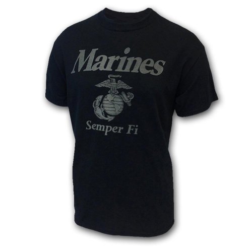 Armed Forces Gear US Marine Corps Reflective PT Short-Sleeve T-Shirt - Official Licensed United States Marines Shirts for Men (Black, 3X-Large)