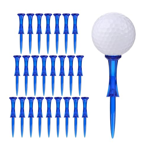 WMAWJBT Golf Tees 3-1/4’’ 50 Count Plastic Golf Tees Reduced Friction & Side Spin Professional Unbreakable Durability and Stability Blue
