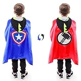 Dress Up Toys - Double Side Superhero Capes and Masks, Costumes Set for Kids - Ideal for Cosplay, Birthday Party, Christmas, Halloween - Fun Gift for 3-10 Year Old Boys and Girls