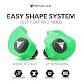 Decibullz - Custom Molded Earplugs, 31dB Highest NRR, Comfortable Hearing Protection for Shooting, Travel, Swimming, Work and Concerts (Green)