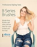 Ibiza Hair Boar Bristle Round Brush (B5-80mm) | Blonde Bristles & Cork Handle | Ideal for Color Treated Tresses | Soft Curls, Big Volume & Large Sections | Adds Shine for Long Styles