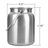 Lindy's Stainless Steel Seamless 2-Gallon Milk Jug, Milk Can, Milk Pail, Anti-Leak Liquid Storage Container with Tight Lid and Long Swivel Handle