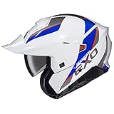 ScorpionEXO GT930 Open Full Face Transformer Adult Motorcycle Helmet Bluetooth Ready Speaker Pockets DOT ECE P/J Approved Modulus (White - Medium)