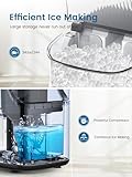 COWSAR Nugget Ice Makers Countertop, Soft Chewable Crushed Ice Maker Machine, Portable Pebble Ice Maker Countertop, 34Lbs/Day, Self-Cleaning, One-Button Operation Ice Machine for Home Kitchen Party