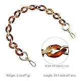 Beaulegan Acrylic Purse Chain Handle Strap Replacement for Handbag or Shoulder Bag Set of 2, 15.8 Inches Long Beeswax Brown/Gold)