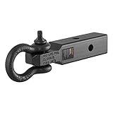 CURT 45832 D-Ring Shackle Mount Trailer Hitch, Fits 2-Inch Receiver, 13,000 lbs, CARBIDE BLACK POWDER COAT