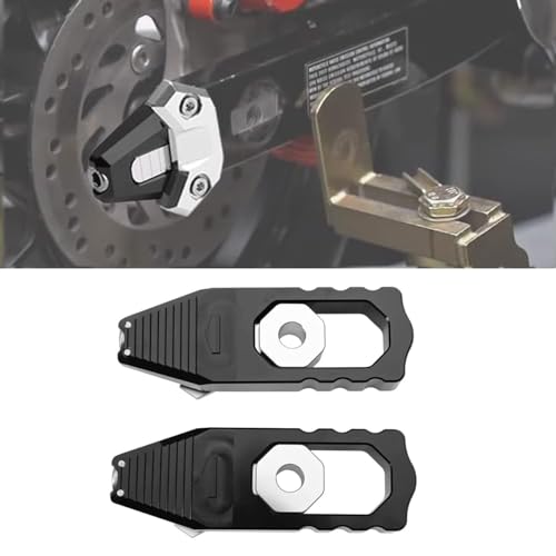 Canitu 2Pcs Black Swingarm Tensioner Axle Adjusters,Billet Aluminum Motorcycle Rear Axle Chain Spool Mods Adjusting Tool for Honda Grom 125 2014-2021