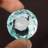 REAL-GEMS Round Cut Blue Aquamarine Loose Gemstone Perfect For Jewlery Making 70-80 Ct. Approx