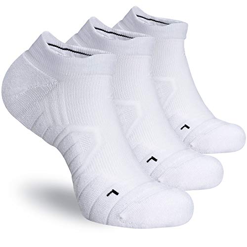 Unisex No Show Athletic Running Socks Cushion Compression Low Cut Sports Socks for Gym Workout Tennis Walking Hiking Golf Cushion No Blister Moisture Wicking Tab X-Large