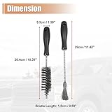 X AUTOHAUX Injector Sleeve Cleaning Brush Duster Kit for Ford F-250 F-350 E-350 E-450 E-550 AP0084 AP0085 3252 Cup Seat Bore Cleaning Spiral Tube Brush Flat Bottom Brush Steel Wire Black 2pcs