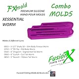 FusionX Fishing Worm Silicone Open Pour Lure Making Mold