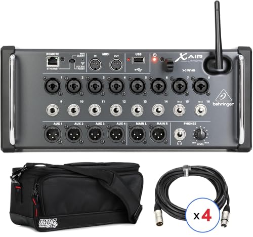 Behringer X Air XR16 Digital Mixer with Case and Cables