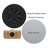 2 PCS AliPlus Viking Vegvisir Patches Helm of Awe Patches Luminous Patch PVC Rubber Patches Tactical Morale Patch Hook Backed(Black Grey)