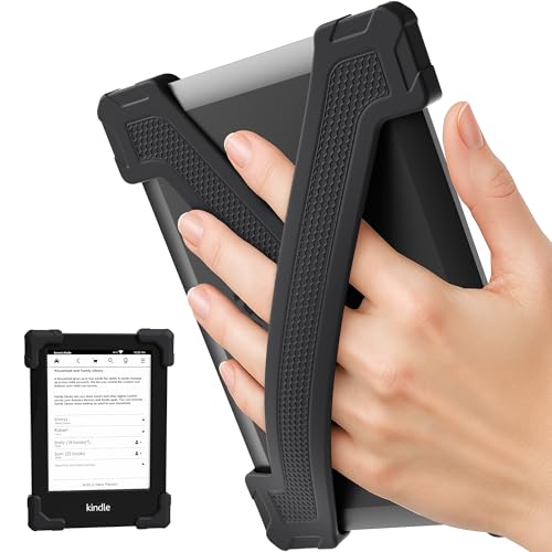 ELETIUO Hand Strap for Kindle Basic Gen 11 (2022) & Kobo Nia-2 Pack Lightweight Silicone Grip for 6" E-Readers,Secure Anti-Slip Holder for Comfortable Reading,Small-Black