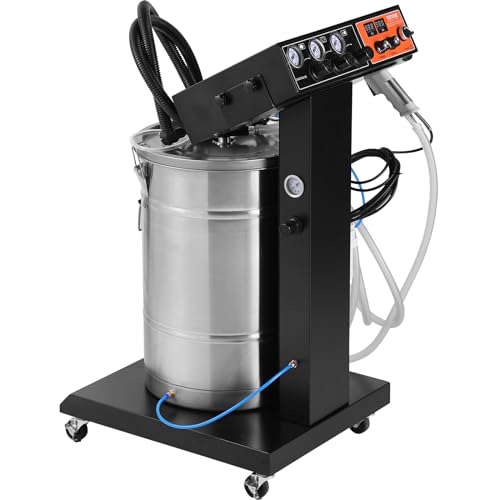 VEVOR Powder Coating System, 40 W 100KV Electrostatic Output Powder Coating Kit with 50L Powder Hopper, 450g Per Minute Powder Coating Machine with Spray Gun and Trolley Base, for Indoor and Outdoor