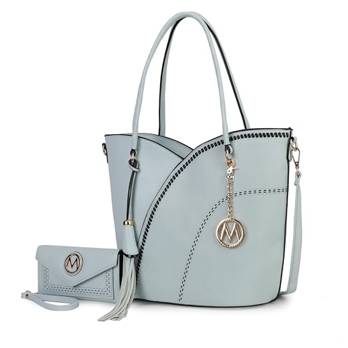 MKF Collection Tote Bag With Wristlet Wallet for Women,Vegan Leather Set Handbag Purse, Top-Handle 2 Pieces By Mia K