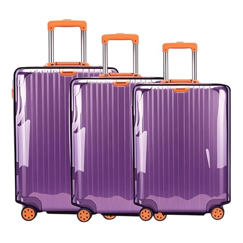 3 Pieces Luggage Cover for Suitcase TSA Approved Clear PVC Waterproof Suitcase Protectors Fits 20 24 28 Inch Wheel Baggage, Travel Essentials Accessories
