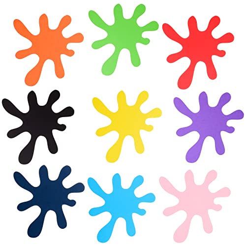 72 Pcs Paint Splatter Cutouts Paper Multicolor Art Paint Party Decorations Art Painting Splash Cut-Outs for Art Painting Theme Birthday Party School Bulletin Board Decoration Art Craft Wall Decal