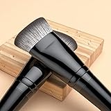 Anmor Flat Contour Brush, Professional Flat Top Detailed Contour Nose Contour Makeup Brush, Perfect for Sharp Lines Contouring Liquid Cream Blender Even Application, Luxurious Cruelty Free Nano-fiber