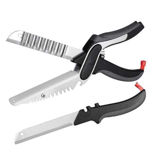 XGIZMOO Vegetable Slicer Cutter Kitchen Cutting Board Scissors Knife Comb for Food,Veggie,Fruit,Meat,Salad,Carrot,Potato,Tomato,Melons,Easy Use and Dishwasher Safe