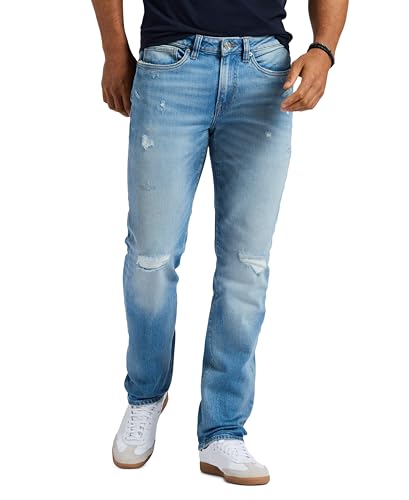 Buffalo David Bitton Men's Straight Six Jeans, Light Vintage, 36 x 32
