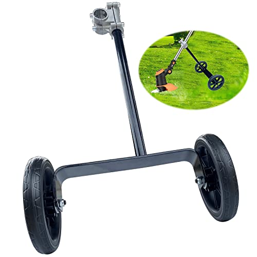 JOOPSAM 19.48" Adjustable Height String Trimmer Support Wheel with 26mm Handle Clamp, 6" Wheels Walk Behind String Trimmer Auxiliary Attachment for Easy Push Weed Trimmer Grass Cutter