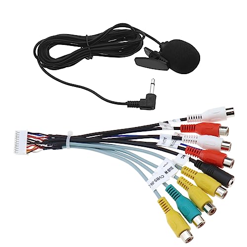 Micro Traders RCA Wiring Harness 20 Pin RCA Adapter Cable Car Stereo RCA Output Input Cable Extension Cable Car Accessories 18.5cm/7.28inch PVC
