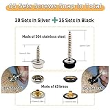 SUNOR Canvas Snap Kit Heavy Duty Screw Snap Fastener 65 Sets Metal Screws Snaps Brass Boat Canvas Snaps with Tools for Boat Cover， Furniture，Canvas, Tarps, Tents, Awnings