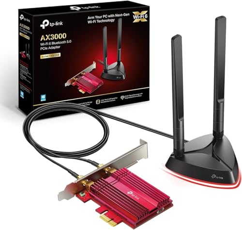 TP-Link WiFi 6 AX3000 PCIe WiFi Card (Archer TX3000E), Up to 2400Mbps, Bluetooth 5.3, 802.11AX Dual Band Wireless Adapter with MU-MIMO, OFDMA, Ultra-Low Latency, Supports Windows 11, 10 (64bit)