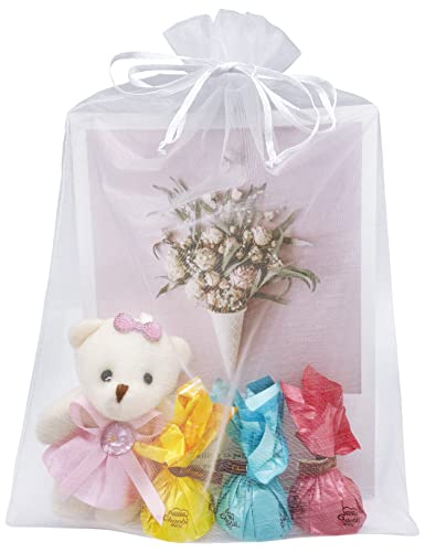 Jexila 100 Pack White Organza Bags 8X12 inch Large Mesh Bag Drawstring Gift Jewelry Pouch for Christmas Wedding Party Favor Goodie Bags