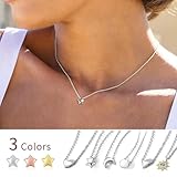 ChicSilver Women Star Necklace 925 Sterling Silver Small Star Pendant Necklace Dainty Simple Charm Necklace Gifts for Women Christmas Necklace