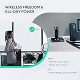 Yealink Wireless DECT Headset WH63,Teams Certified,Single Ear Office Headset for Desk Phone and Computer Softphone,Noise Cancelling Mic,Compatible Polycom Grandstream IP Phone