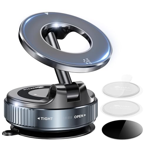 MSXTTLY Vacuum Magnetic Phone Holders for Your Car 2026 Suction Cup Phone Mount with Washable Nano Gel Pads 360° Adjustable Phone Mount Unlock More Scenes,Phone Holder for Smartphone&Car/Gym/Mirror