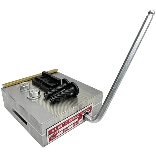 HQHAOTWU Magnetic Chuck 6x6IN for Surface Grinders, Tool Grinders & EDM Permanent Magnet Workholding with Fine Pole Spacing (100-120N/cm² Suction), Uniform Suction Grinding Machine Accessory