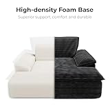 LIKIMIO 59'' Oversized Chaise Lounge Chair Indoor, Upholstered Sofa Bed with Thick Cushion and Armrests, Sleeper Chair - Plush Corduroy Chair Bed for Living Room, Bedroom (Black)