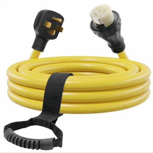 FIRMERST 50 Amp 25 Feet RV Power Cord, 14-50P to SS2-50R Generator Extension Cord with Twist Lock